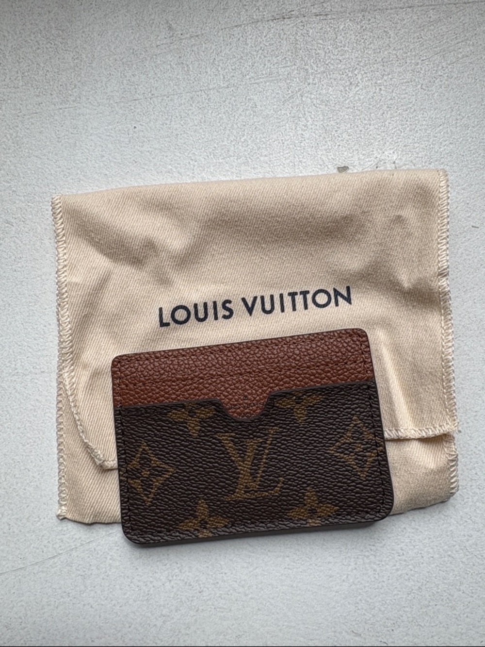 Louis Vuitton Brown Monogram & Chestnut Leather Card Sleeve